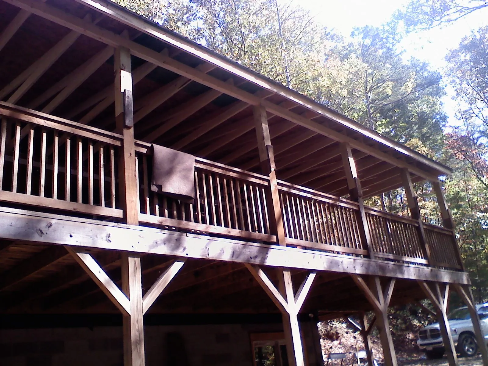 Timber framing under a new elevated porch and deck — Roof Leak Repair in Bangor by Roofing Brothers